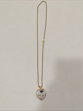 Gold Plated Heart Crystal Pendant Necklace - Women Jewelry